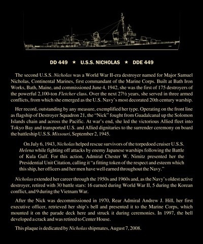 Nicholas ship's bell plaque